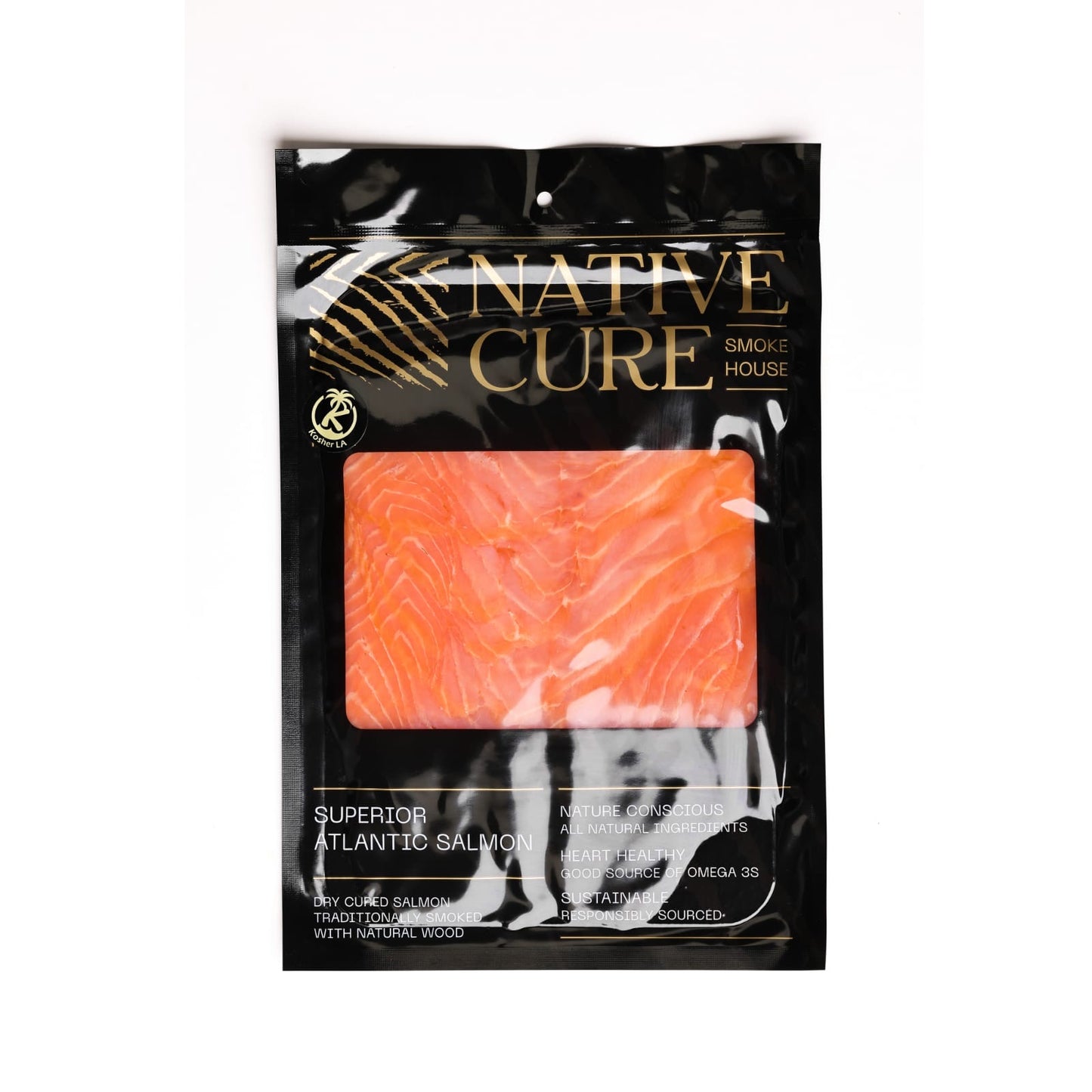 Atlantic Salmon cold smoked sliced 8 oz (225g) - Fish.Snacks.USA