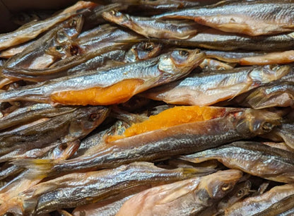 Baltic dried Smelt with caviar 50% (Вяленая Балтийская Корюшка с икрой 50%) 500g (1.1lb)