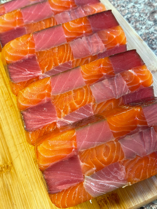 Fish Cake – Cold Smoked Tuna and Salmon Roll