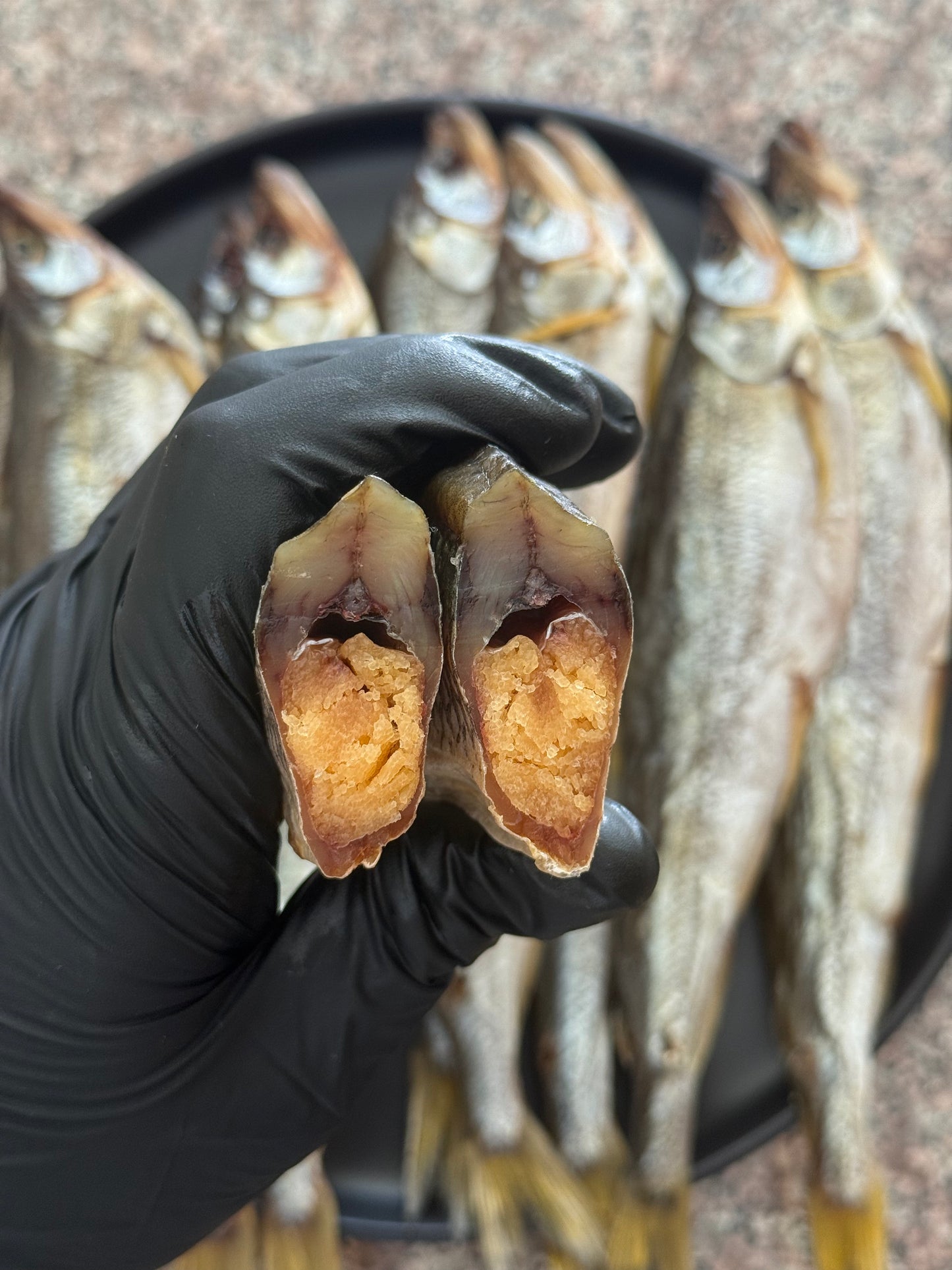 Dried Smelt with Roe (Корюшка Дальневосточная с икрой)
