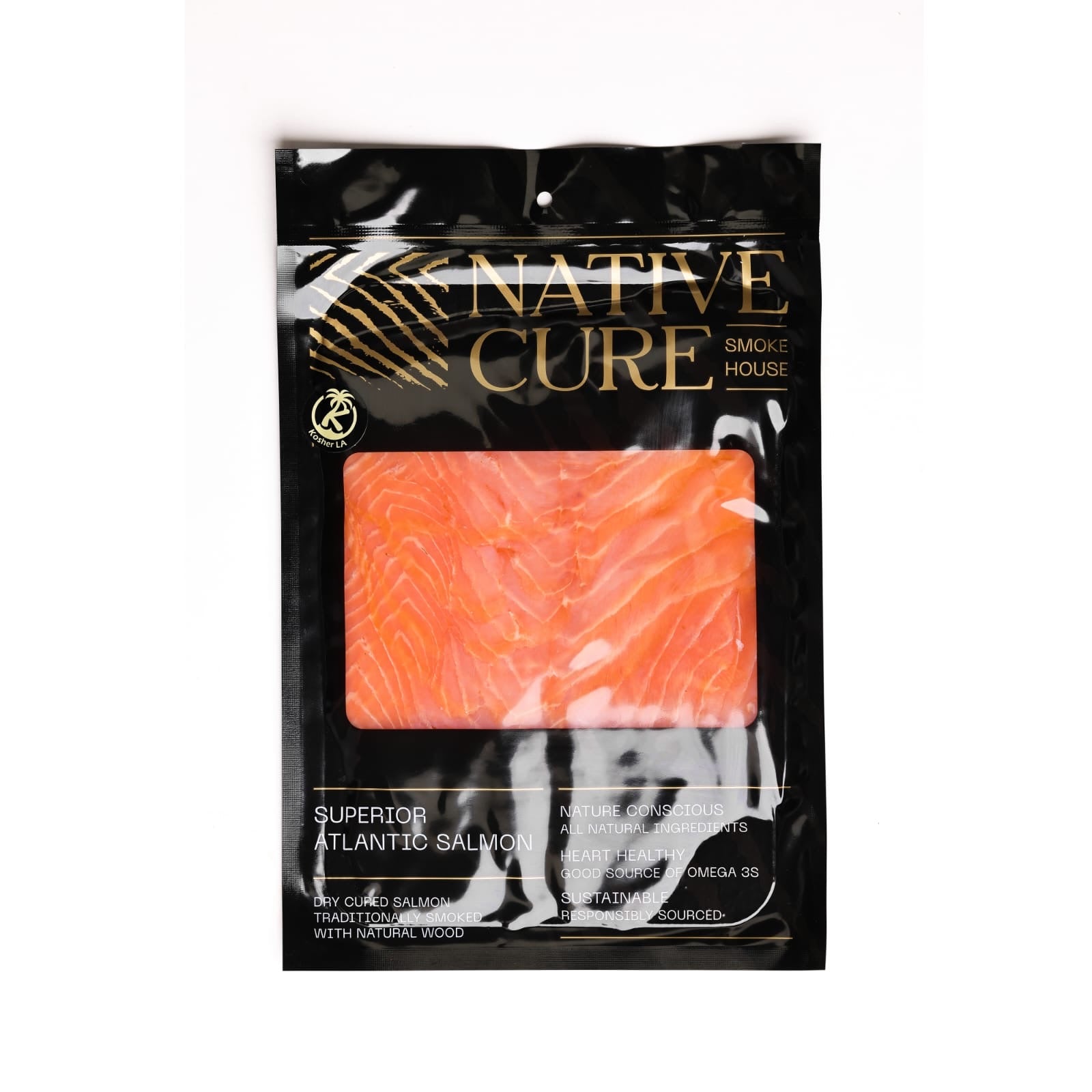 Atlantic Salmon cold smoked sliced 8 oz (225g) - Fish.Snacks.USA