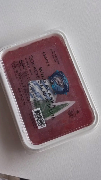 Wild Alaskan Sockeye Salmon Red Caviar Ikura, Copper River, 500g (1.1lb)